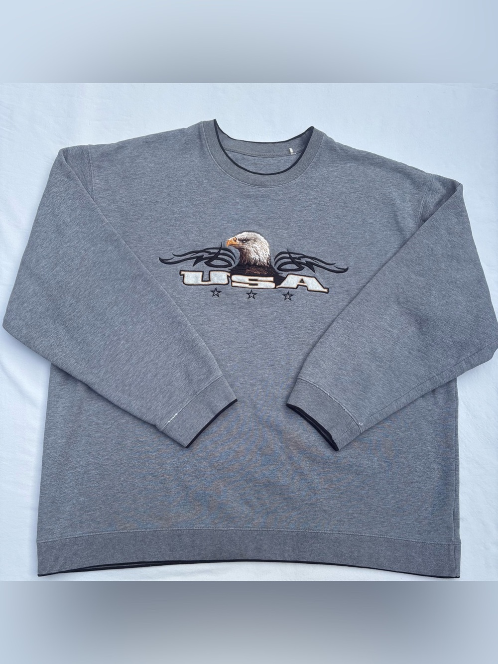 Vintage Y2K Croft & Barrow USA Bald Eagle Embroidered Crewneck Sweatshirt XXL